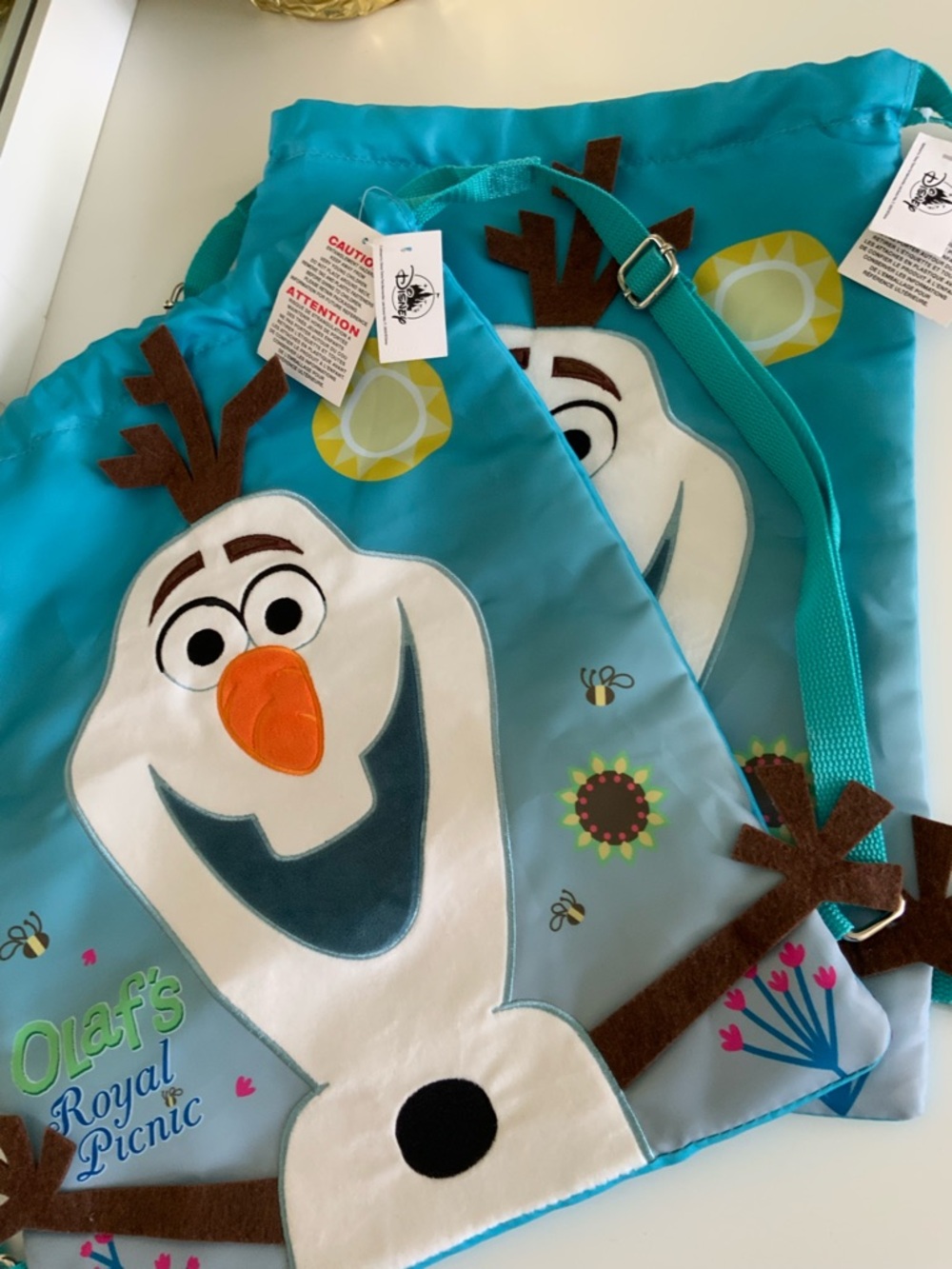 (2) NEW Disney Cruise Line DCL Frozen Olaf's Royal Picnic Carry Bag Backpack